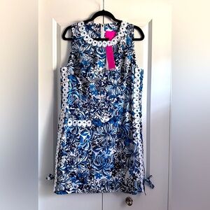 Lilly Pulitzer Mila Stretch Cotton Shift Dress Low Tide Navy Pandarama NWT
